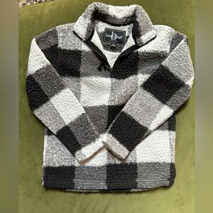 Boxercraft Black and White Plaid Sherpa Pullover